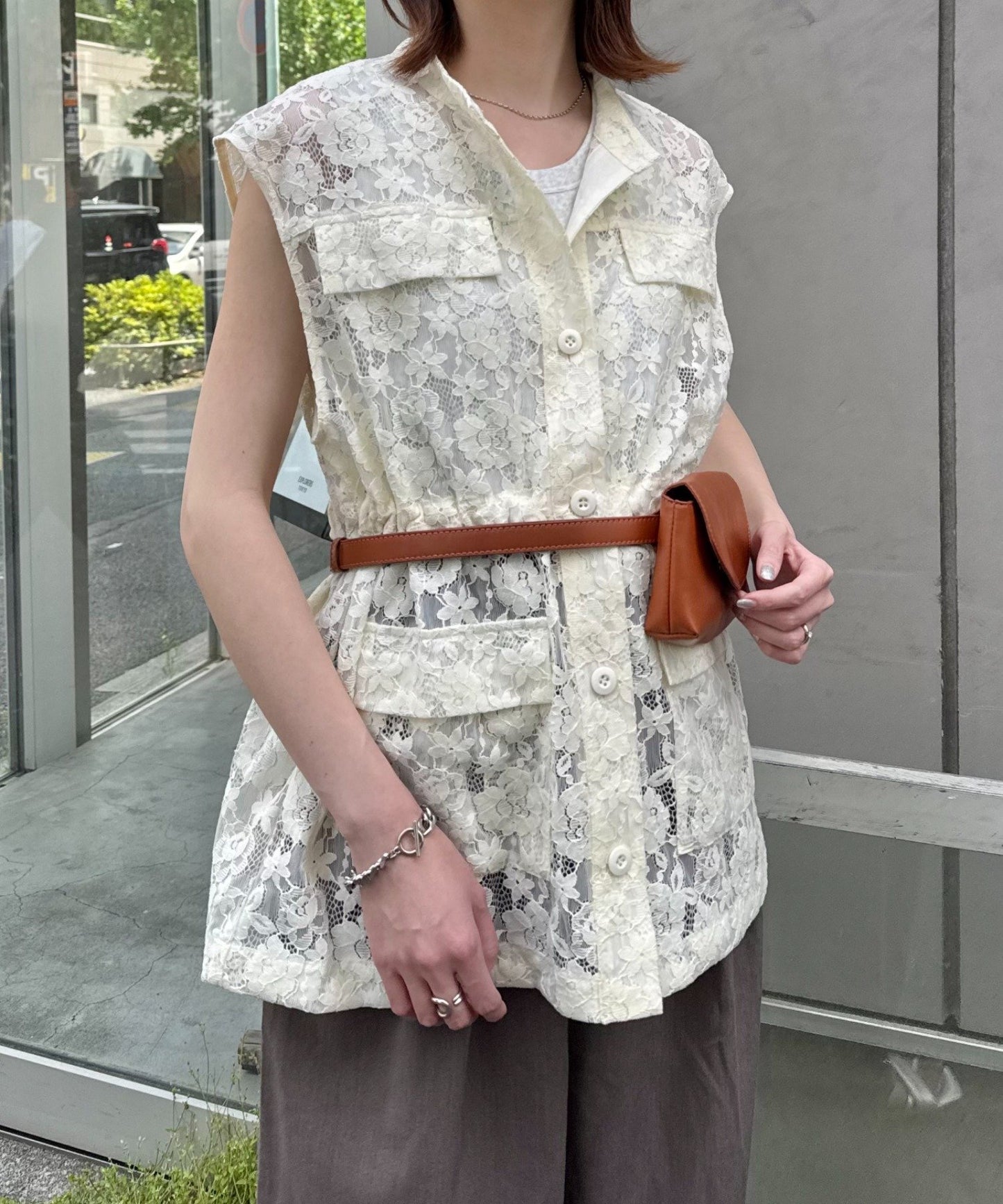 CIAOPANIC TYPY lace worker vest