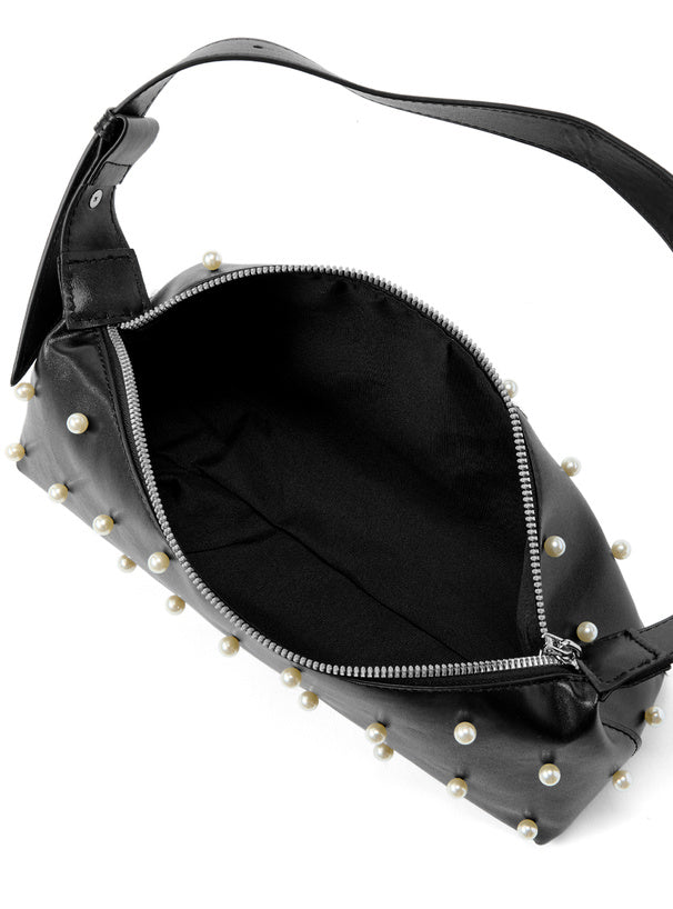 粗肩帶珍珠寬款單肩包