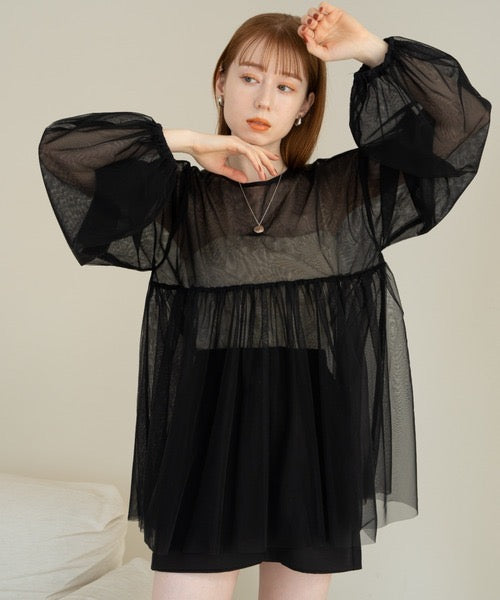 Hinari two way sheer blouse