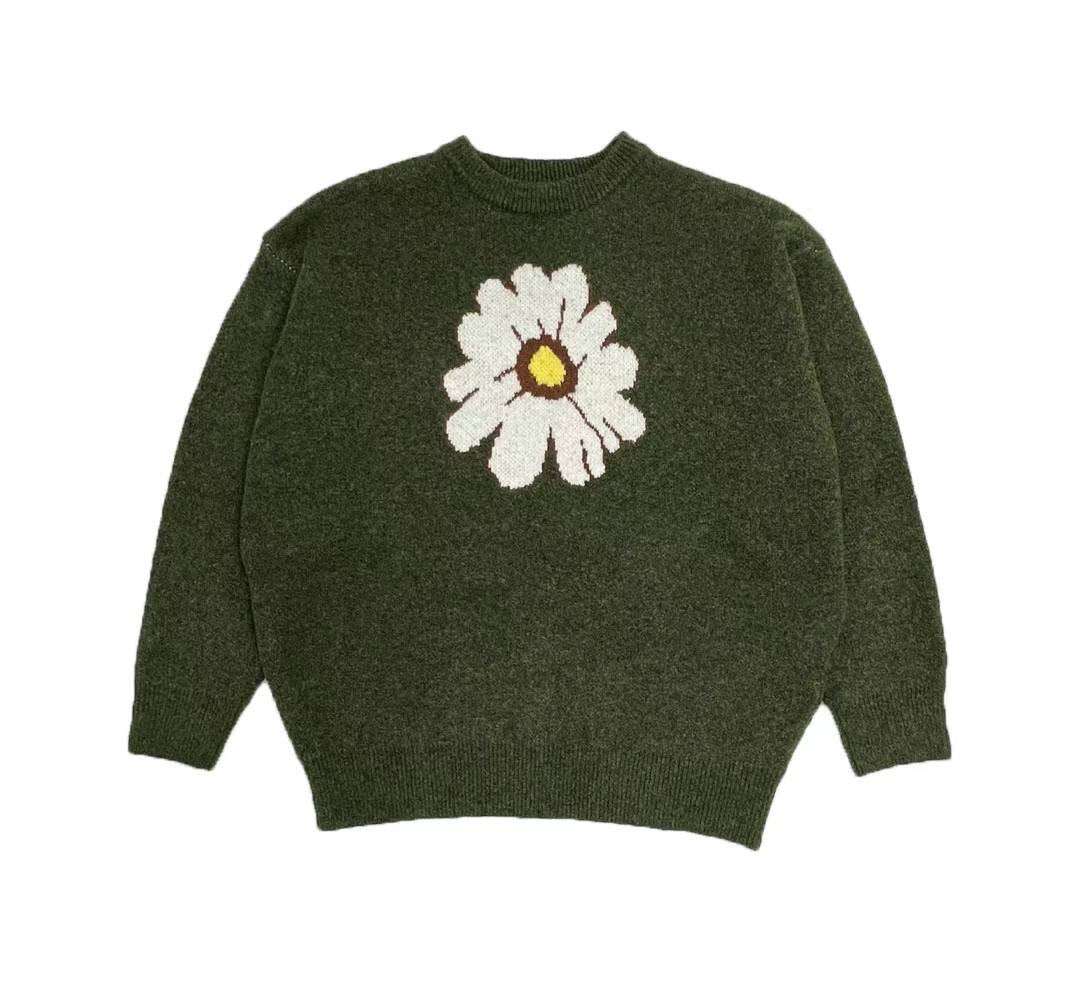KR unisex flower knit pullover