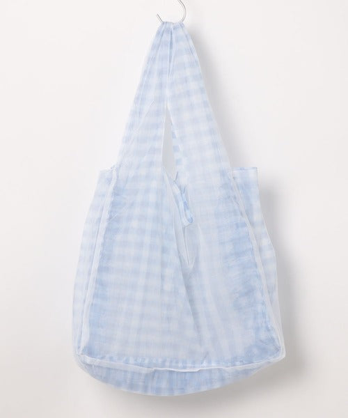 透明感方格Ruffle雙面Totebag