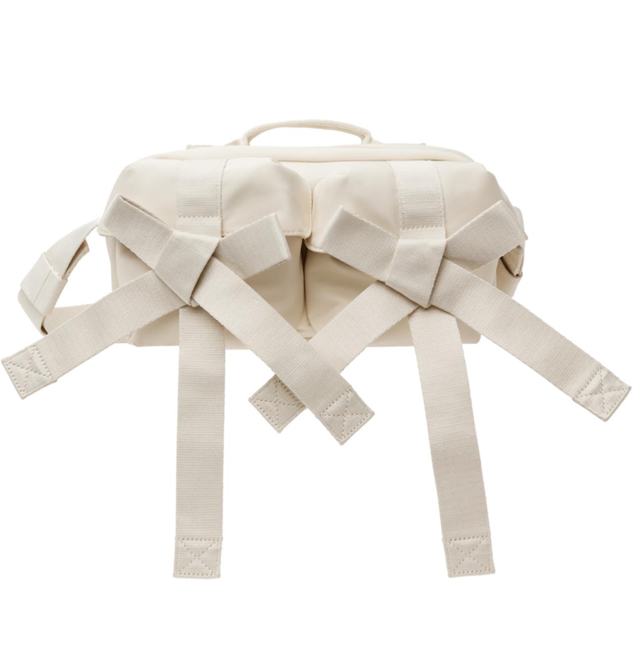 Simone Rocha Off-White Beaded Classic Bow Crossbody Bag