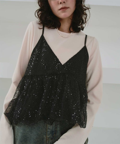 JP 泡泡閃珠片吊帶背心