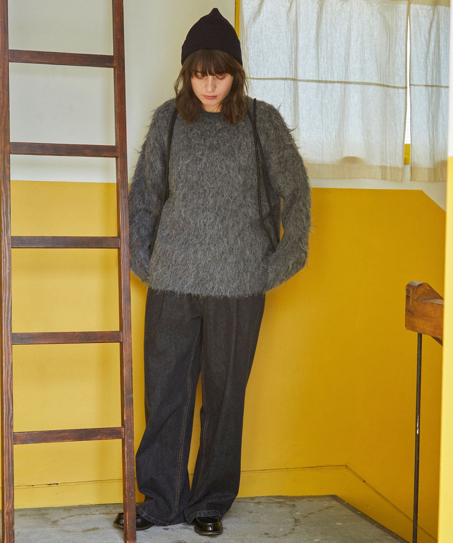 Fluffy oversized knit