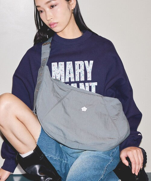 Mary Quant x Publux 刺繡花花尼龍斜孭袋