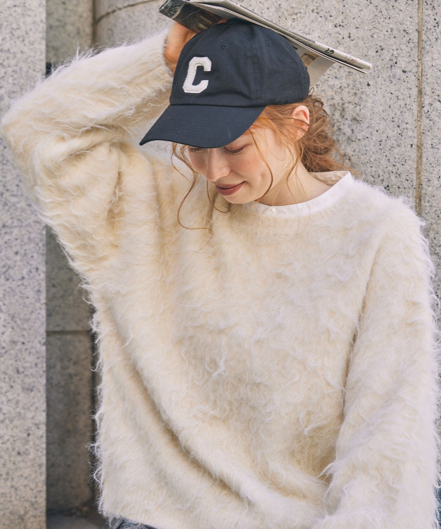Fluffy oversized knit