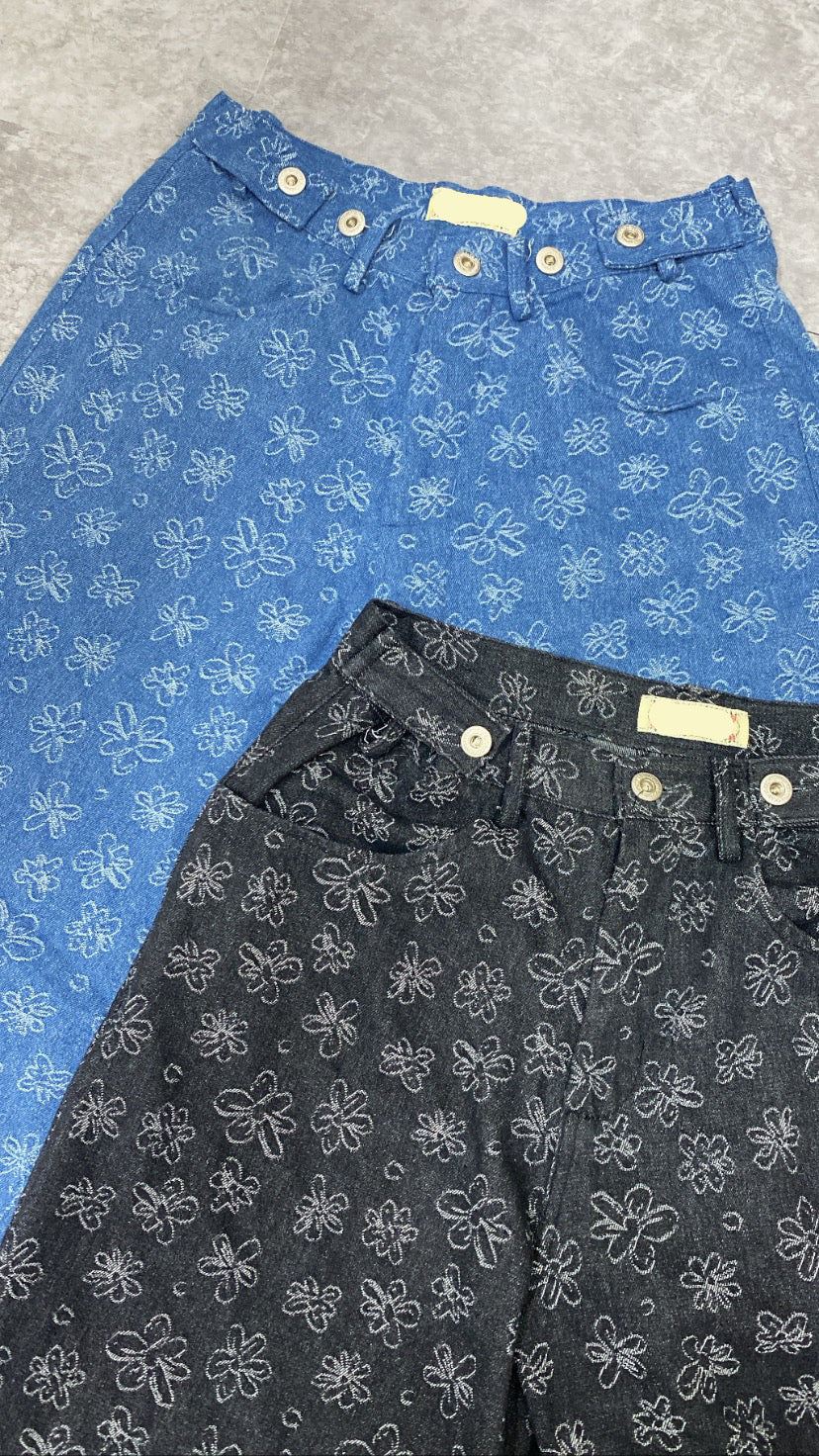 KR embroidered flower pants