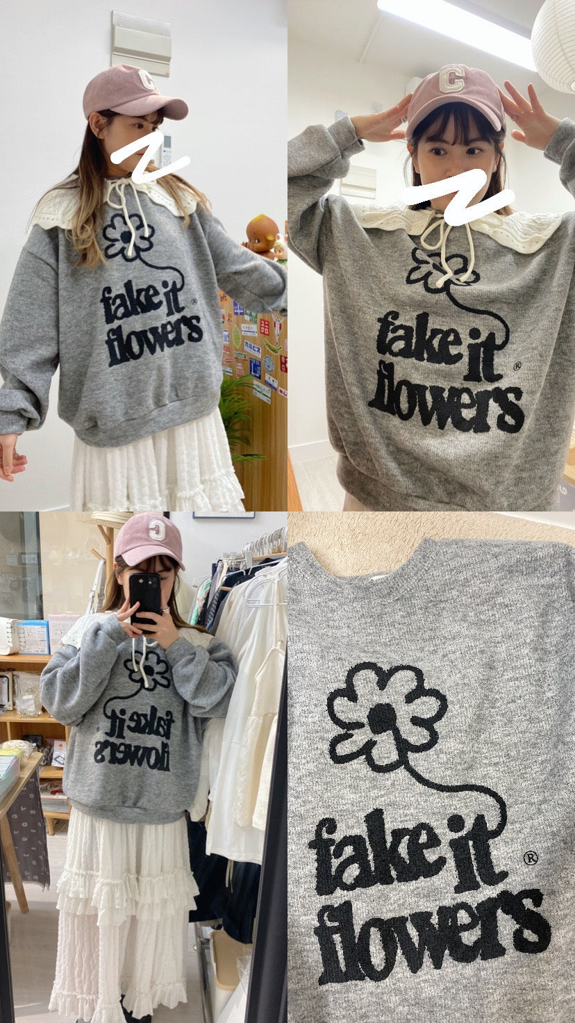 KR Fake it flowers 薄款珠地衛衣