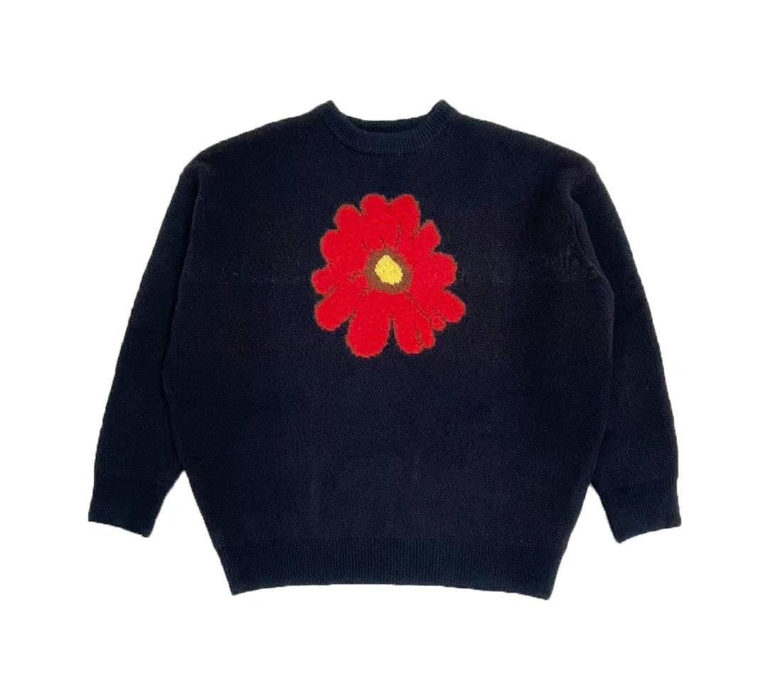 KR unisex flower knit pullover