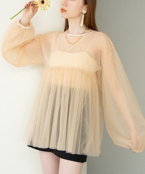 Hinari two way sheer blouse