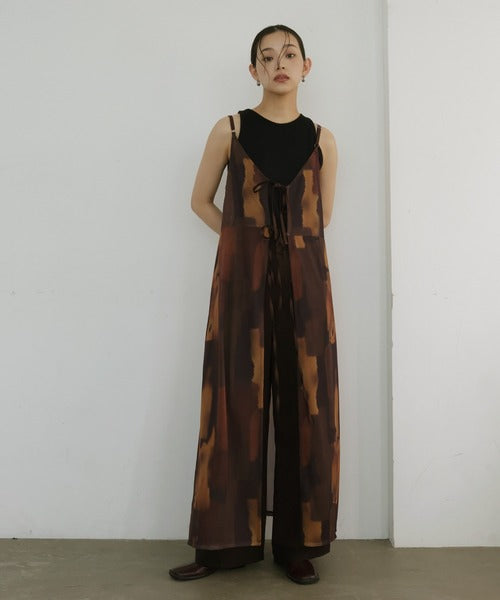 JP 2WAY水彩印花薄紗長吊帶OPS