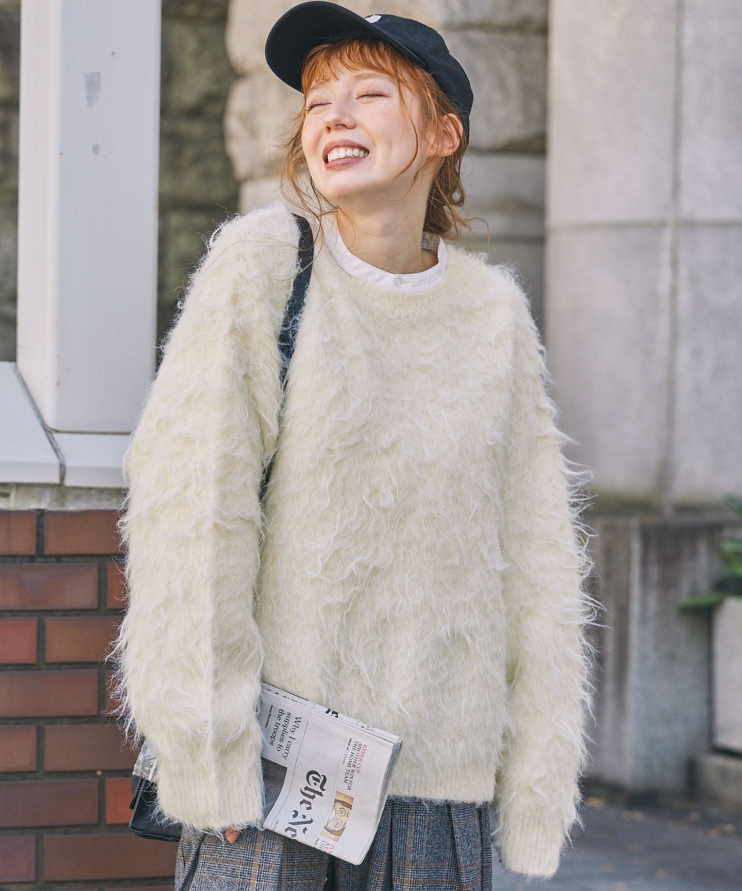 Fluffy oversized knit