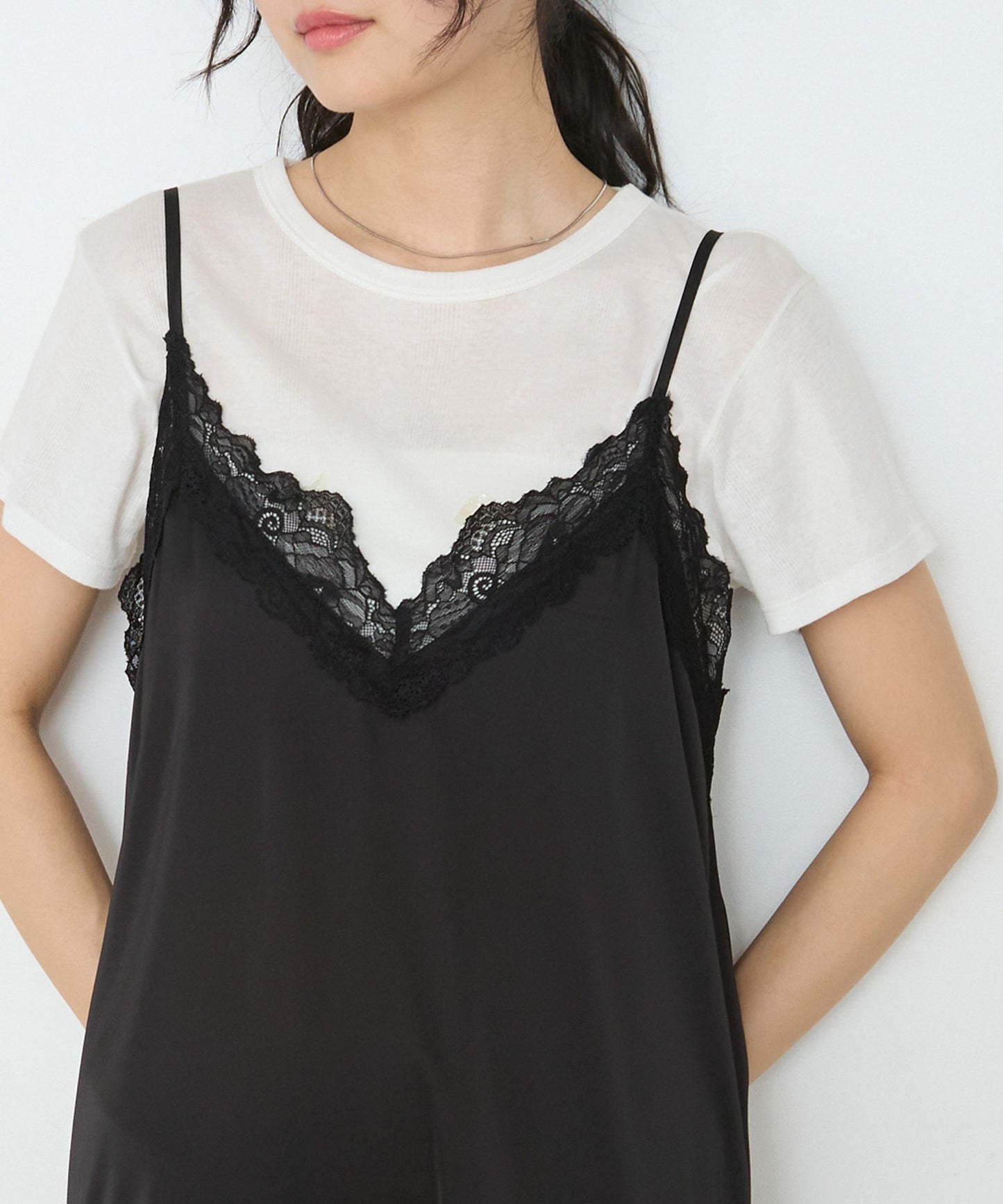 JP LAYERED SATIN LACE CAMISOLE