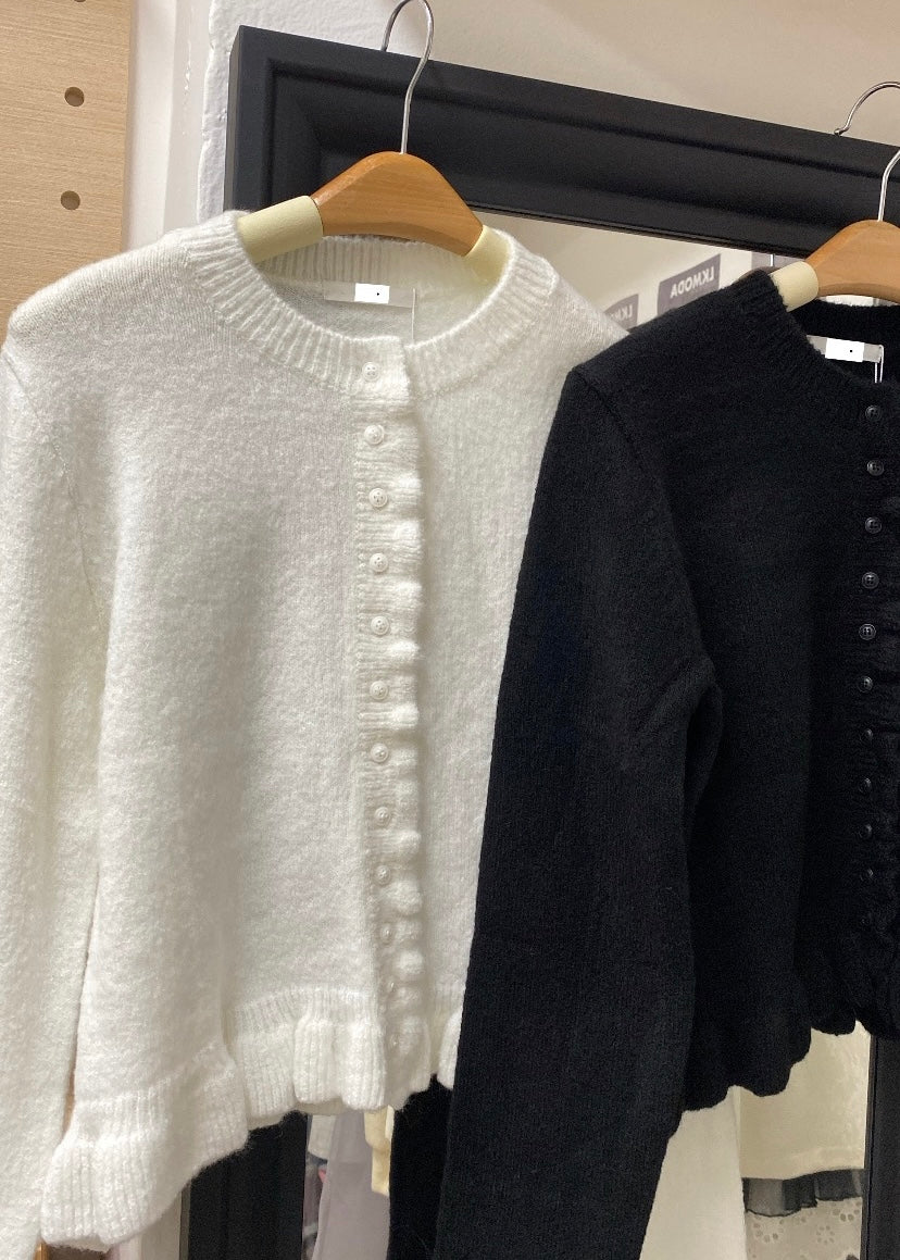 KR 軟糯米荷葉邊毛衣