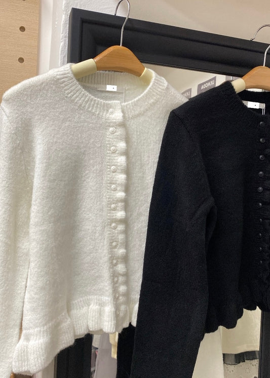 KR 軟糯米荷葉邊毛衣