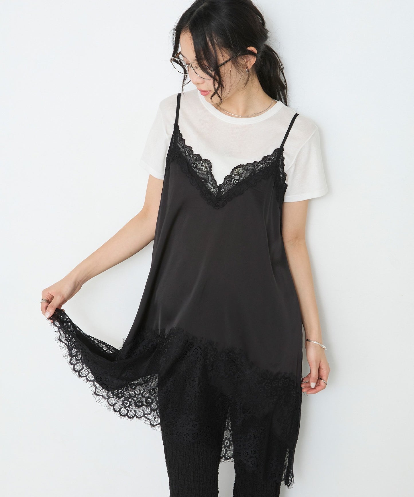 JP LAYERED SATIN LACE CAMISOLE