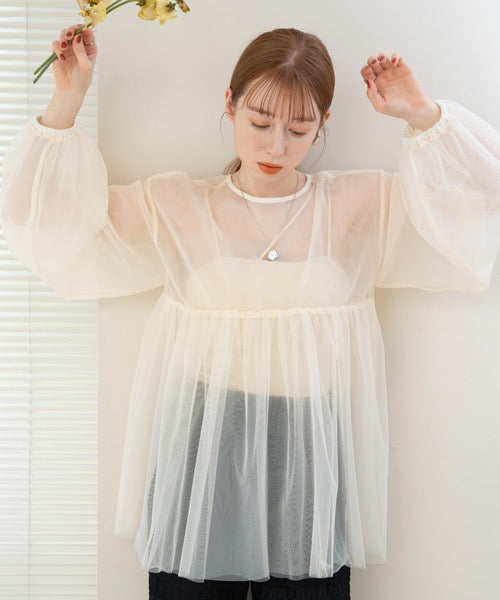 Hinari two way sheer blouse