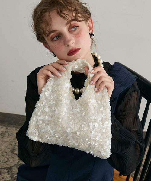 BONLECILL noir two way glitter bag