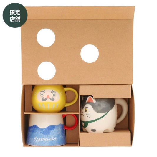 日本限定 Starbucks緣起物富士山 Ceramic mug set