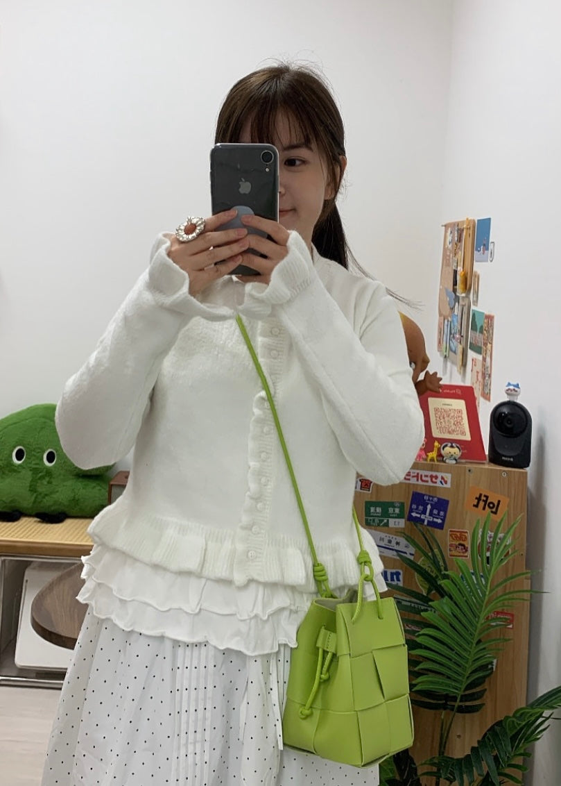 KR 軟糯米荷葉邊毛衣