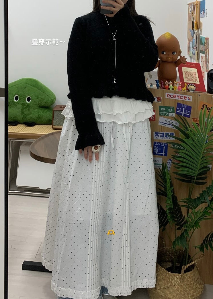 KR 百褶邊波點半裙