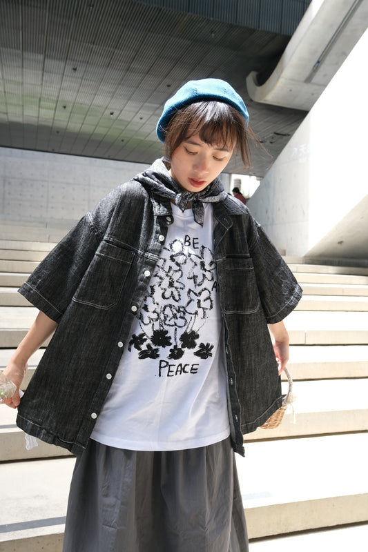 KR 花花塗鴉BE PEACE tee