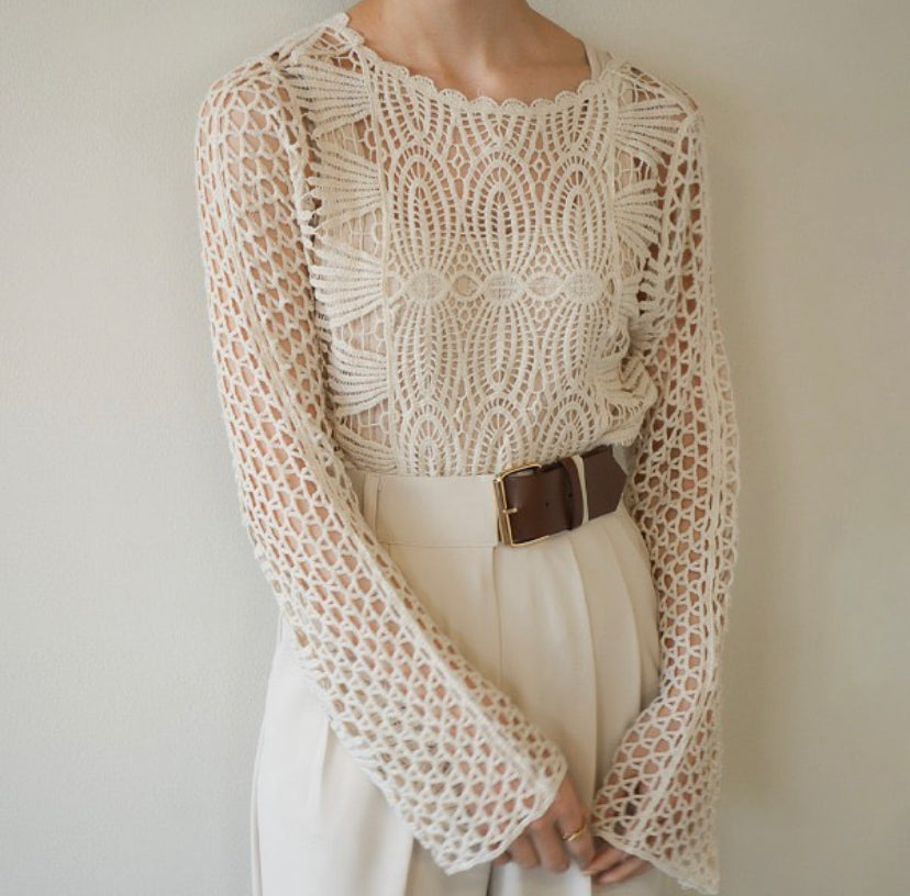 Knit crochet top