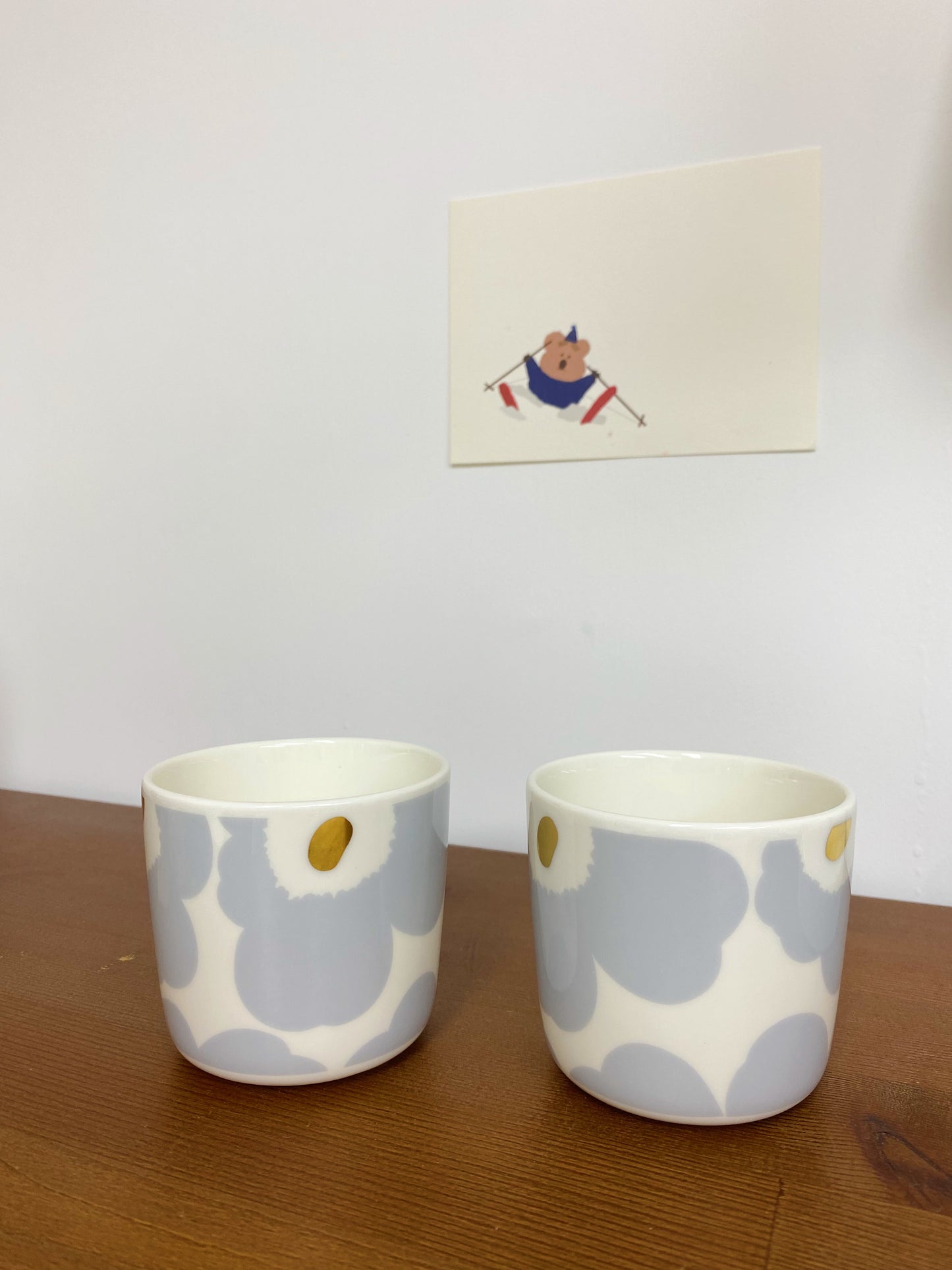 Marimekko Unikko oiva cup x 2 (Light grey x Gold)