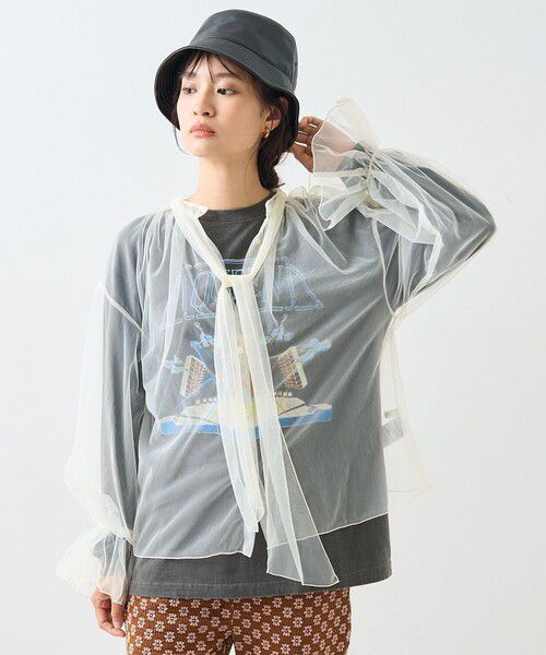 Freak’s store 薄紗ribbon shirt